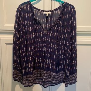 Joie Sheer Silk 3/4 sleeve top